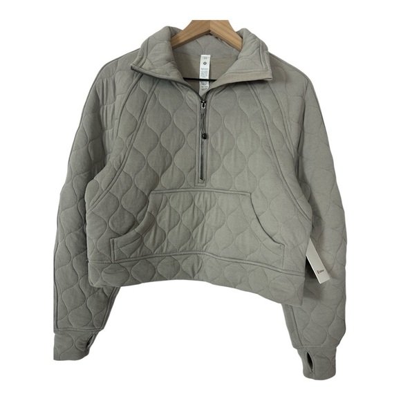 Lululemon  Sz XS/S Scuba Oversized Quilted Half Zip in Riverstone NWT - Picture 2 of 11